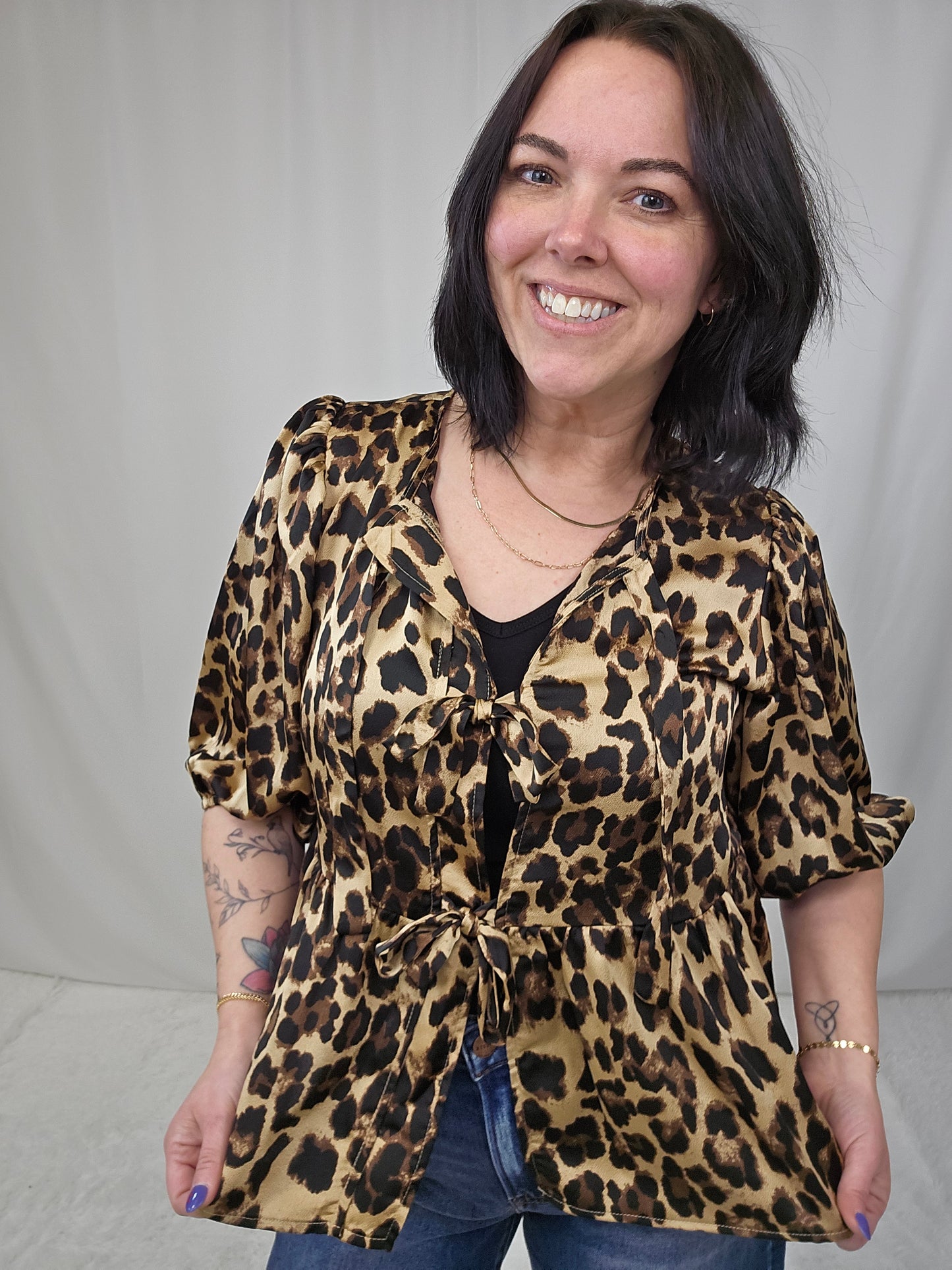 Leopard Satin Blouse