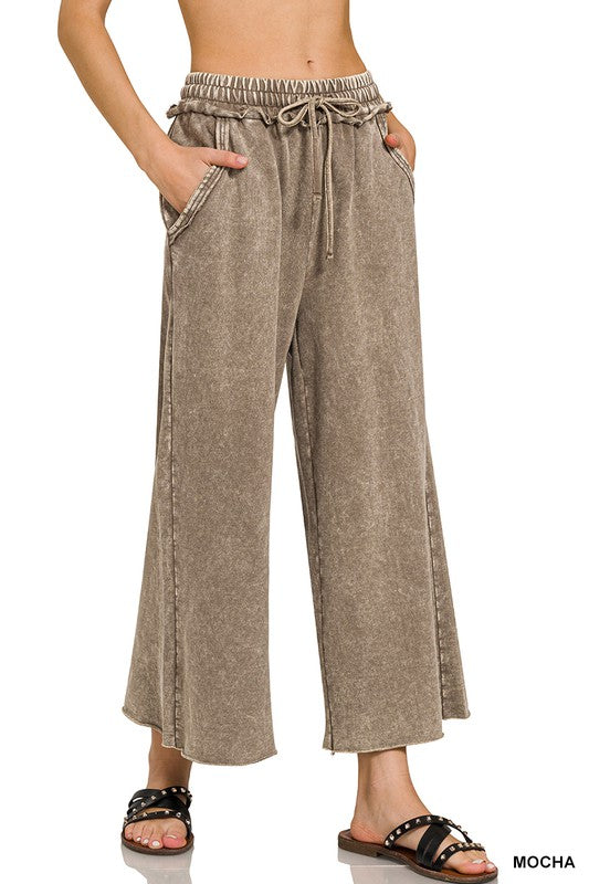 Terry Palazzo Crop Pant