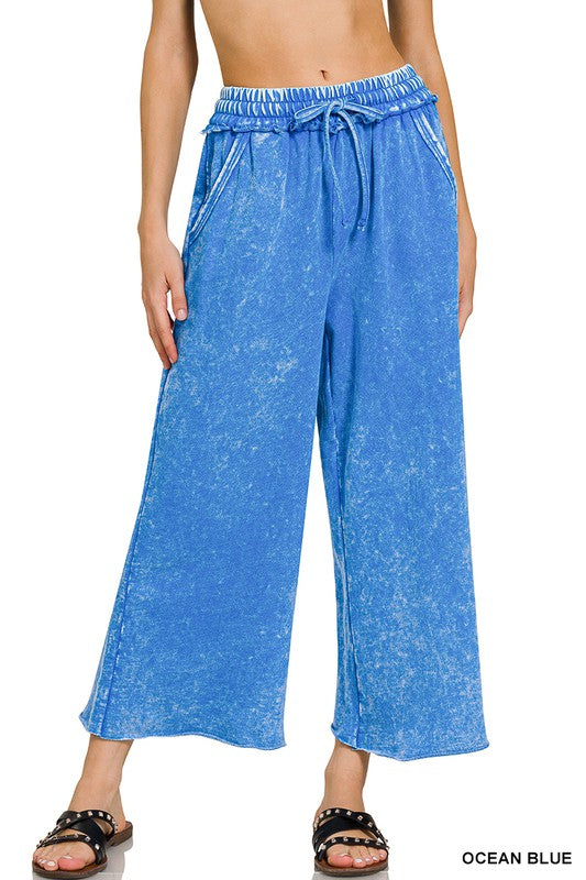 Terry Palazzo Crop Pant