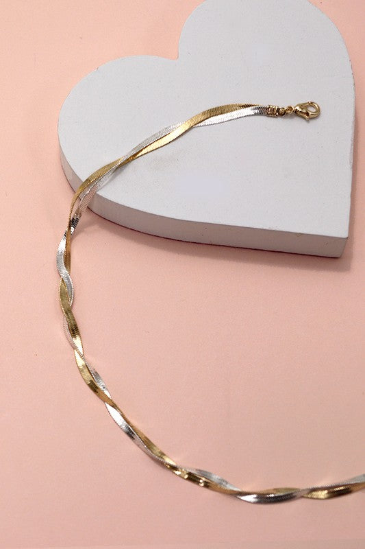 Herringbone Gold/Silver Necklace