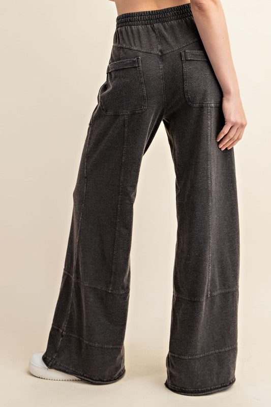 Mineral Wash Wide Leg Pant