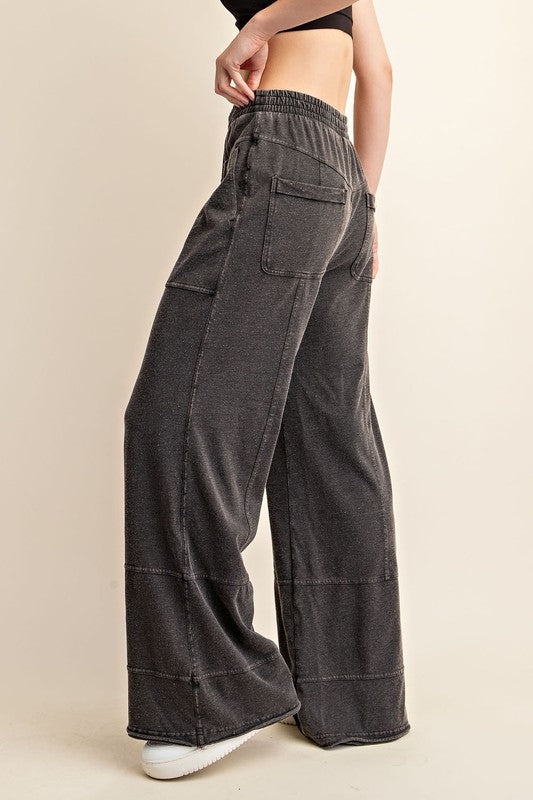 Mineral Wash Wide Leg Pant