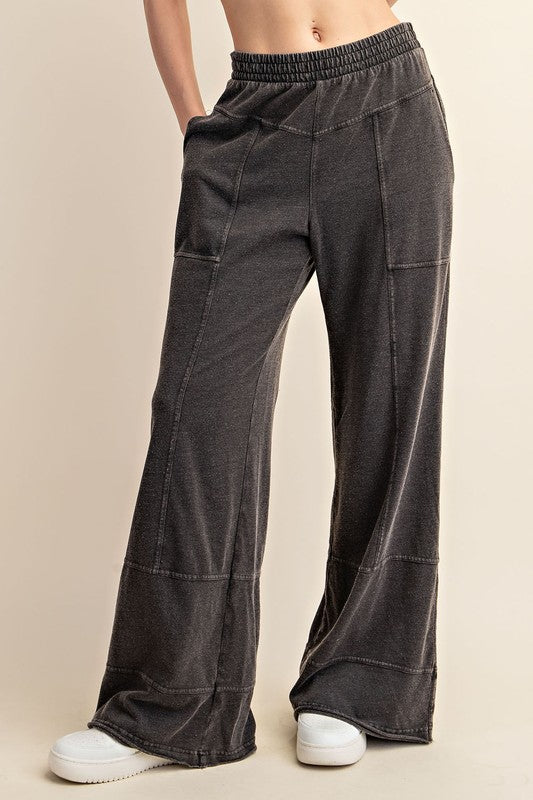 Mineral Wash Wide Leg Pant