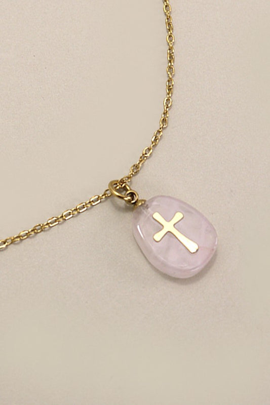 Cross Rose Necklace