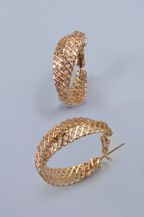 Wire Texture Hoop Earrings