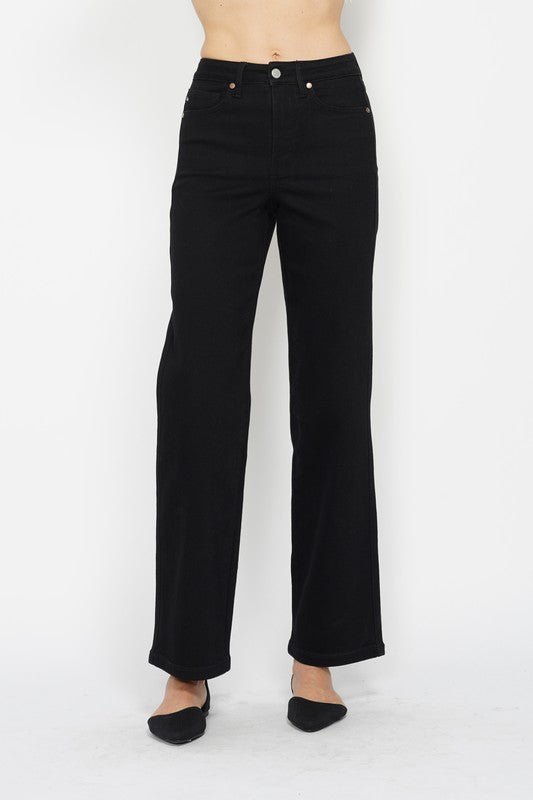 Tummy Control Black Straight Jean