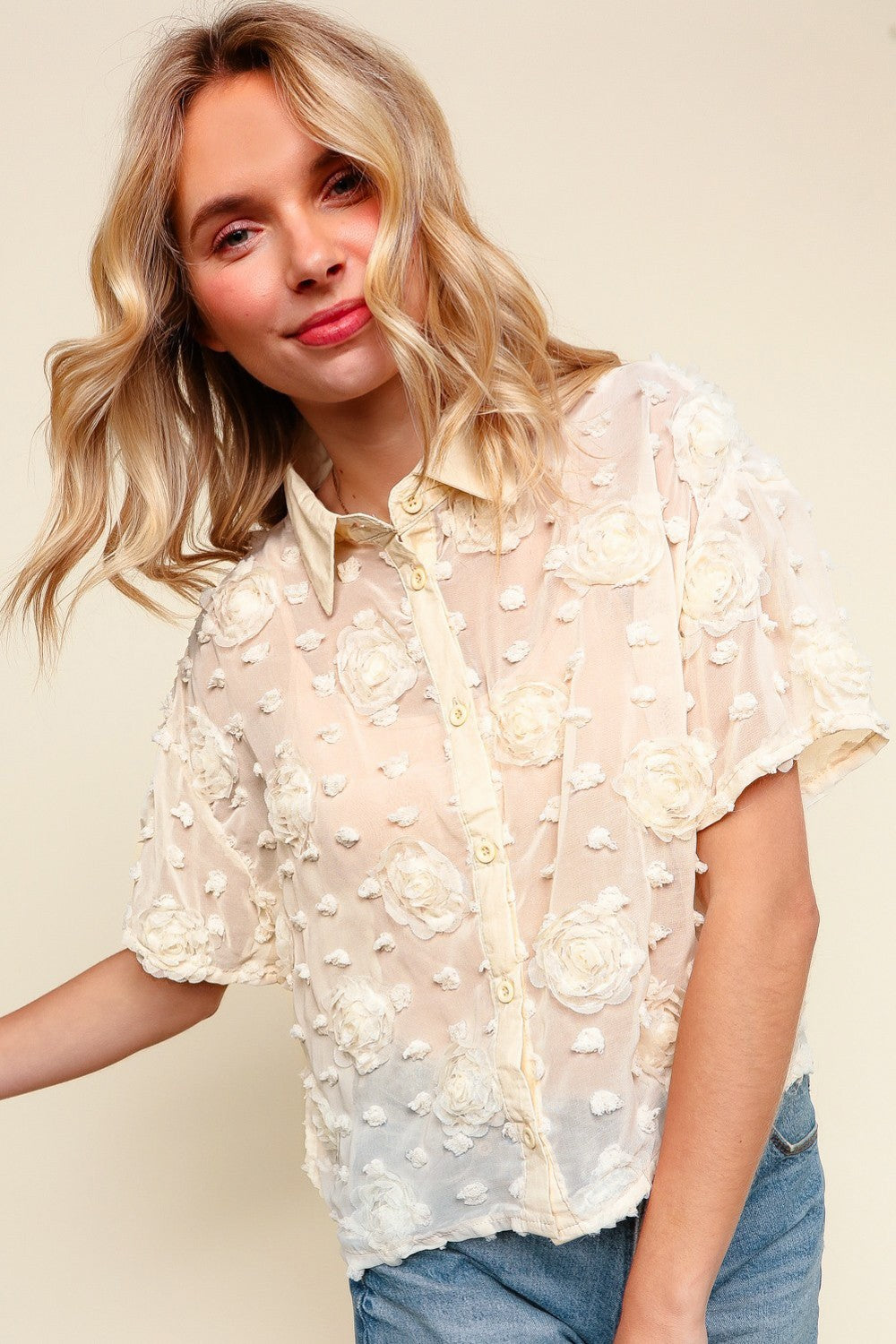 Chiffon Cream Blouse