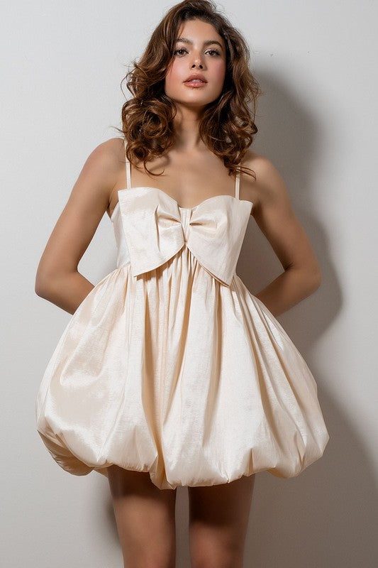 Beige Balloon Dress