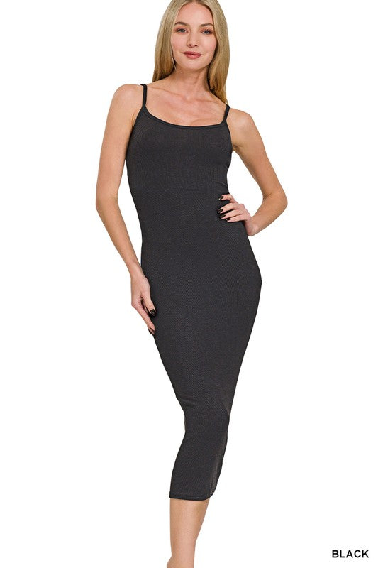 Black Bodycon Midi Dress