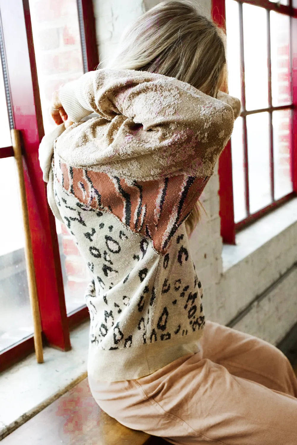 Leopard Patchwork Sweater - sale