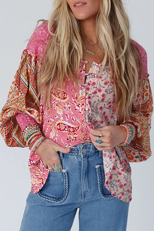 Pink Mixed Floral Blouse