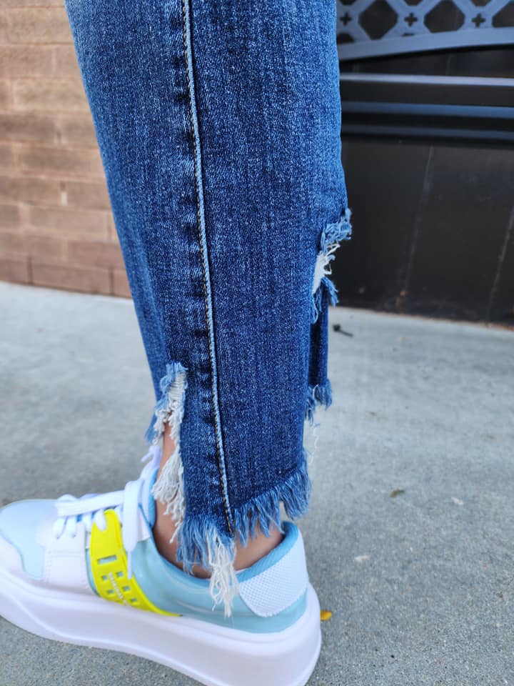 High Rise Crop Bling Jeans - sale