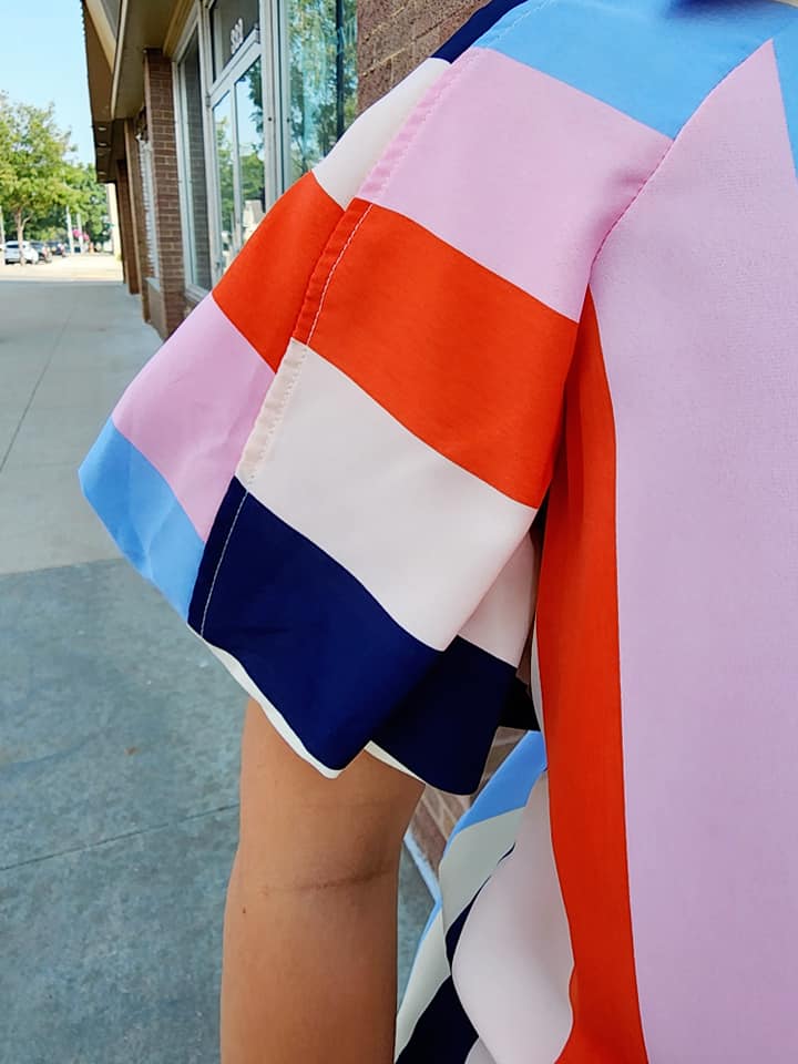 Pink/Navy Stripe Blouse