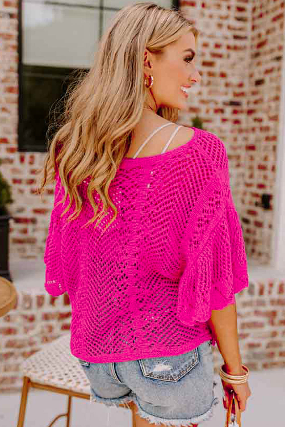 Scallop Pink Top