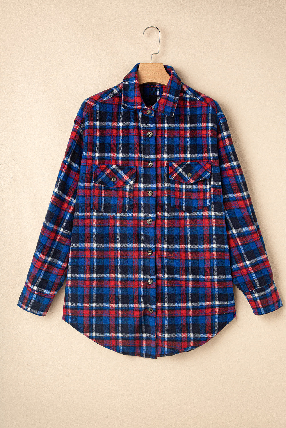 Navy Plaid Shacket