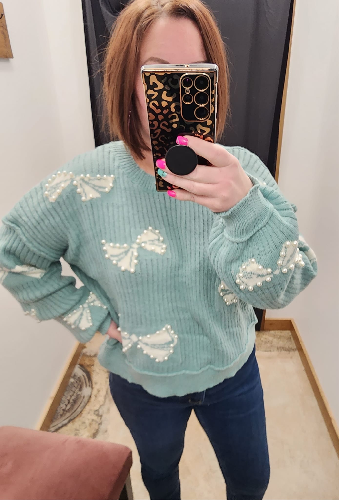 Pearl Bow Sweater