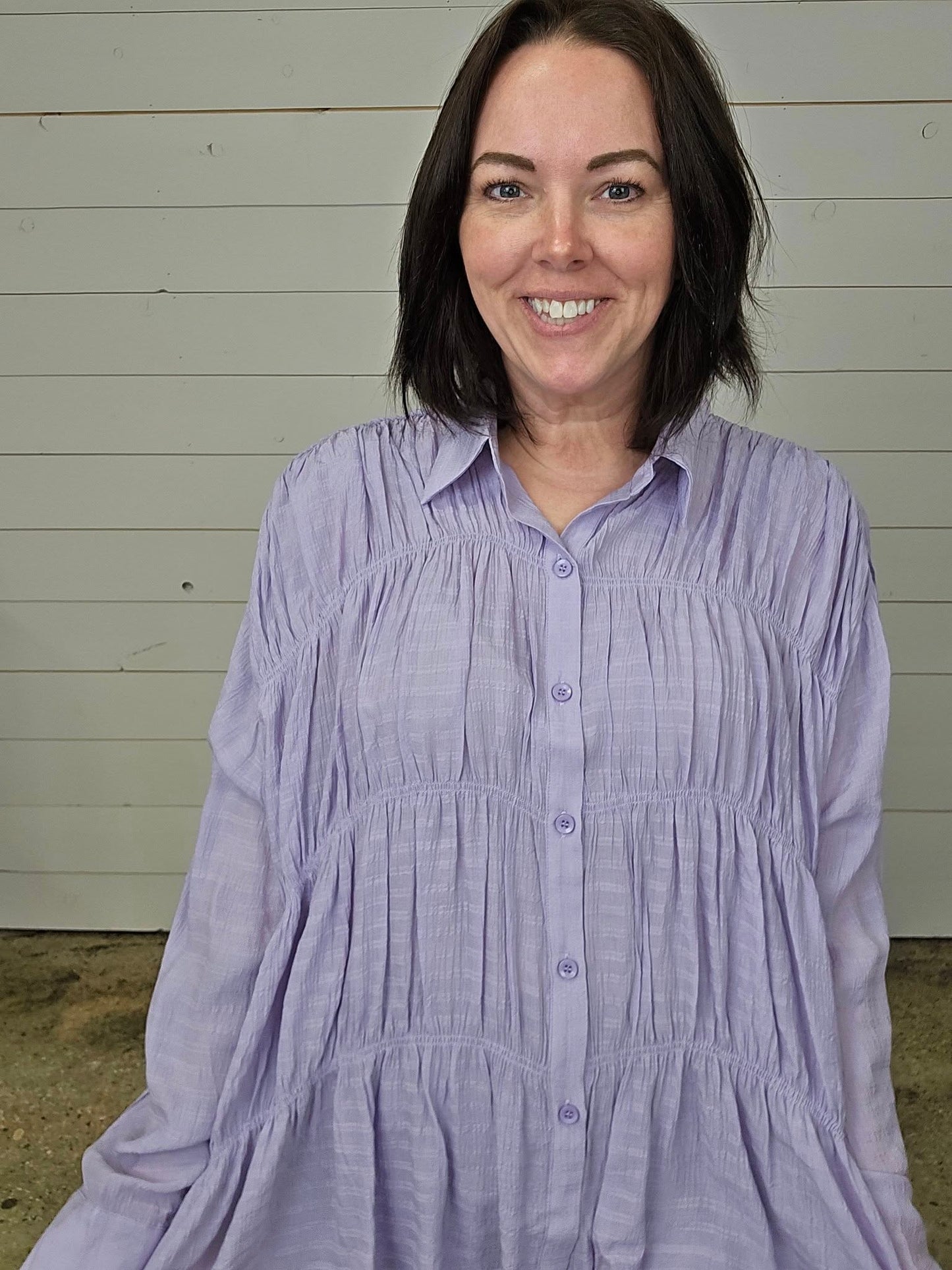 Lilac Ruched Blouse