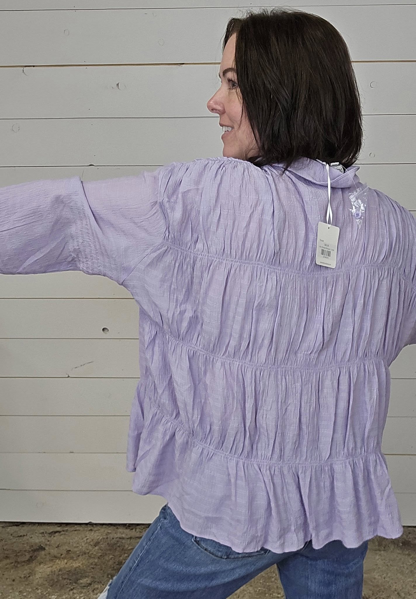 Lilac Ruched Blouse