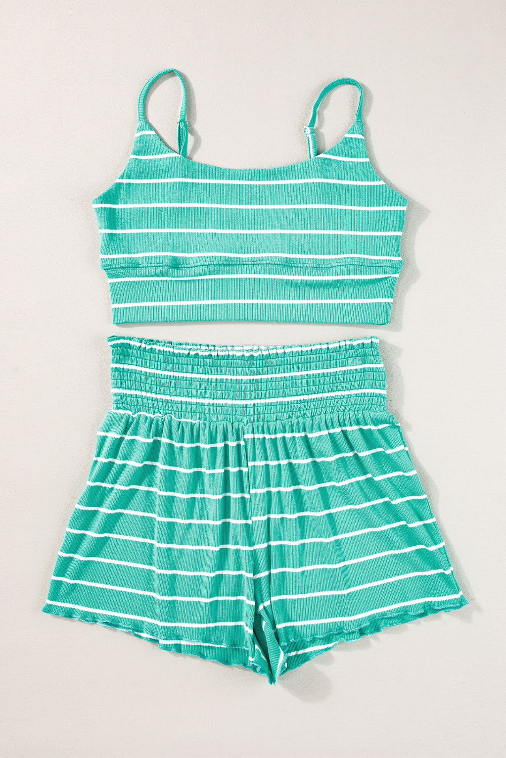 Green Striped Short SET