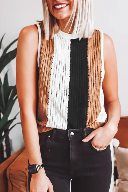 Black Striped Sweater Vest