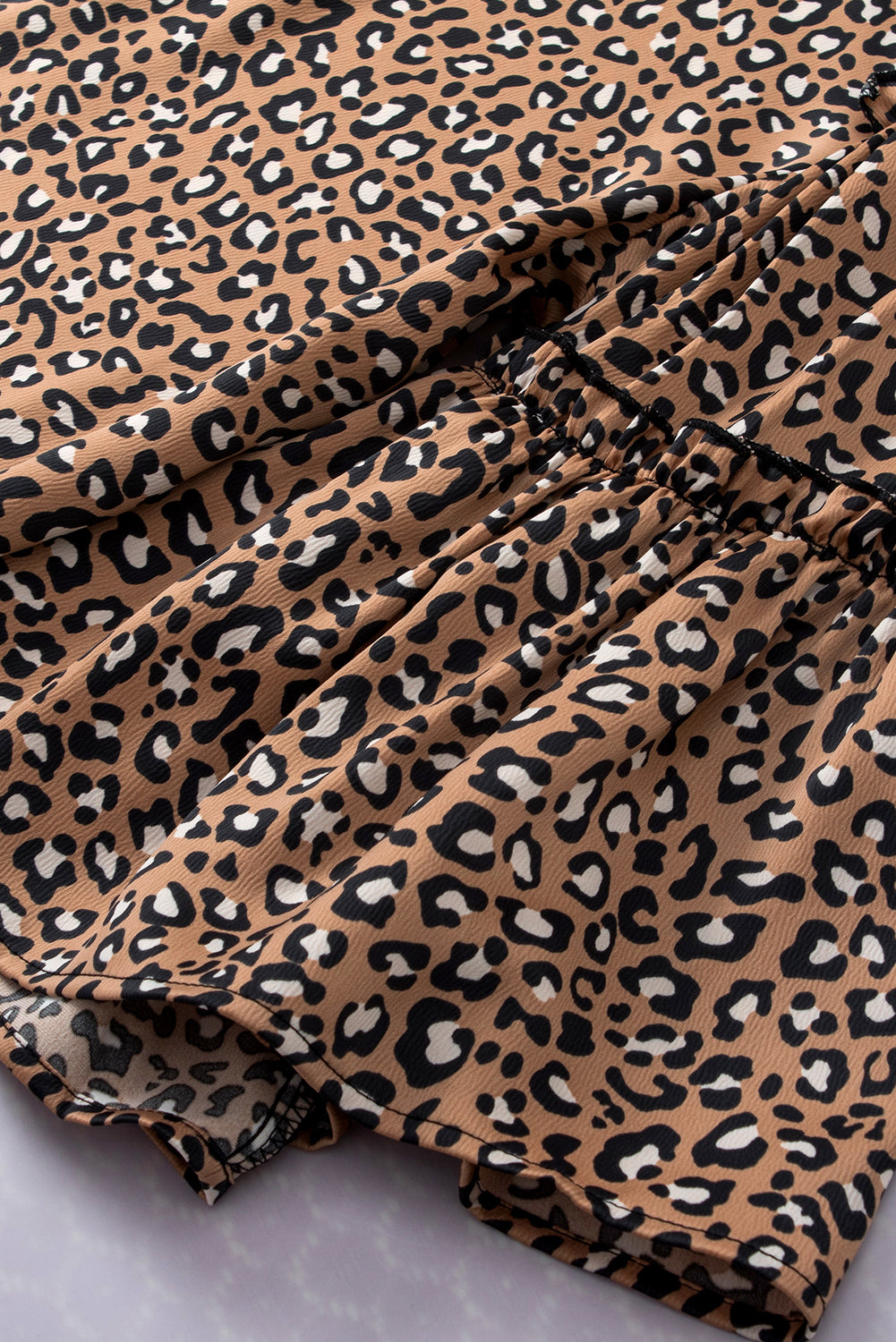 Ruffle Wide Sleeve Leopard Top