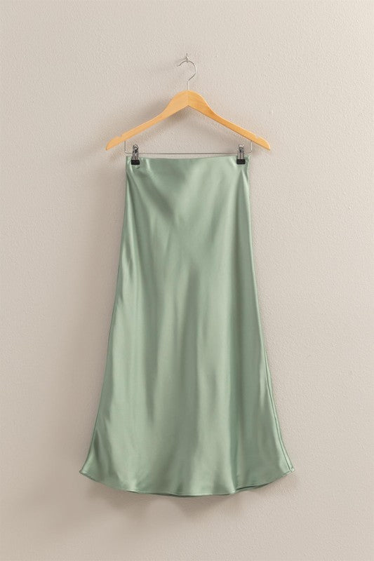 Satin Midi Skirt