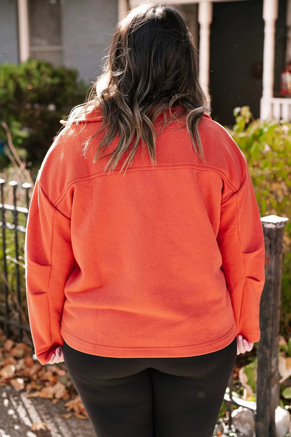 Orange Half Zip Sweatshirt