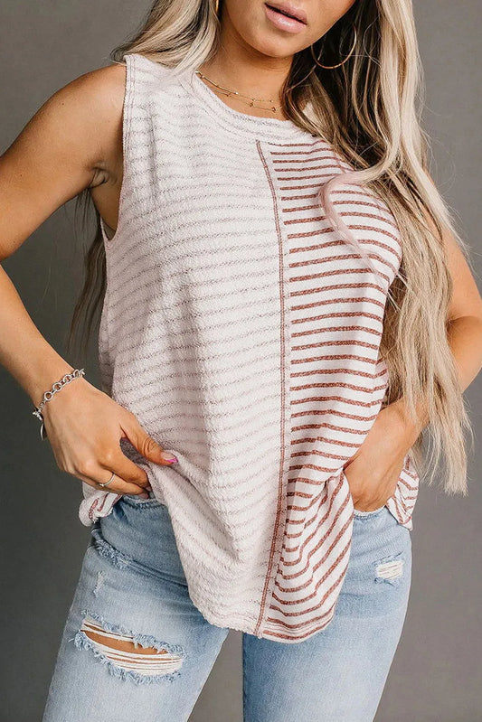 Brown Stripe Tank -sale