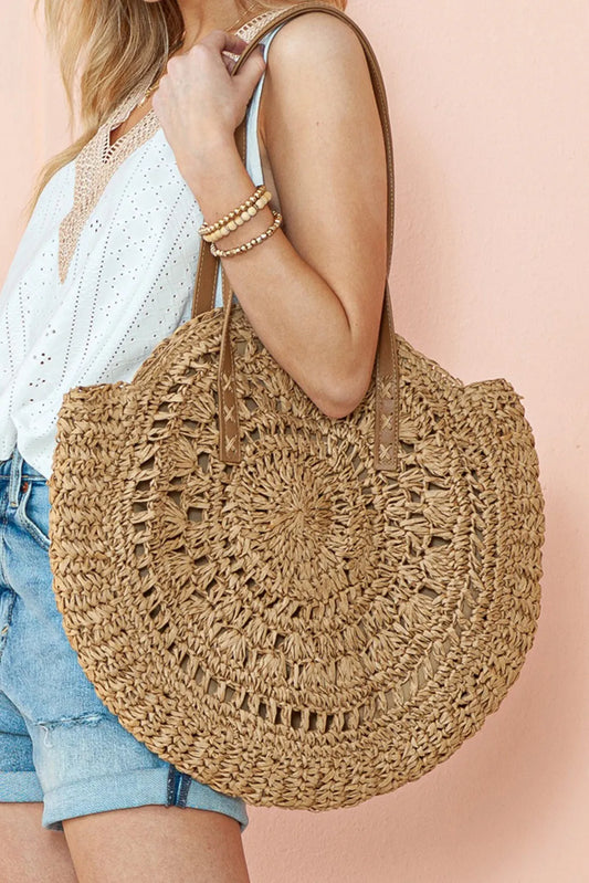 Boho Straw Round Bag