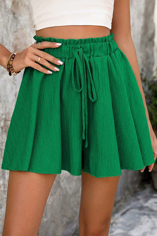 Green Textured Shorts