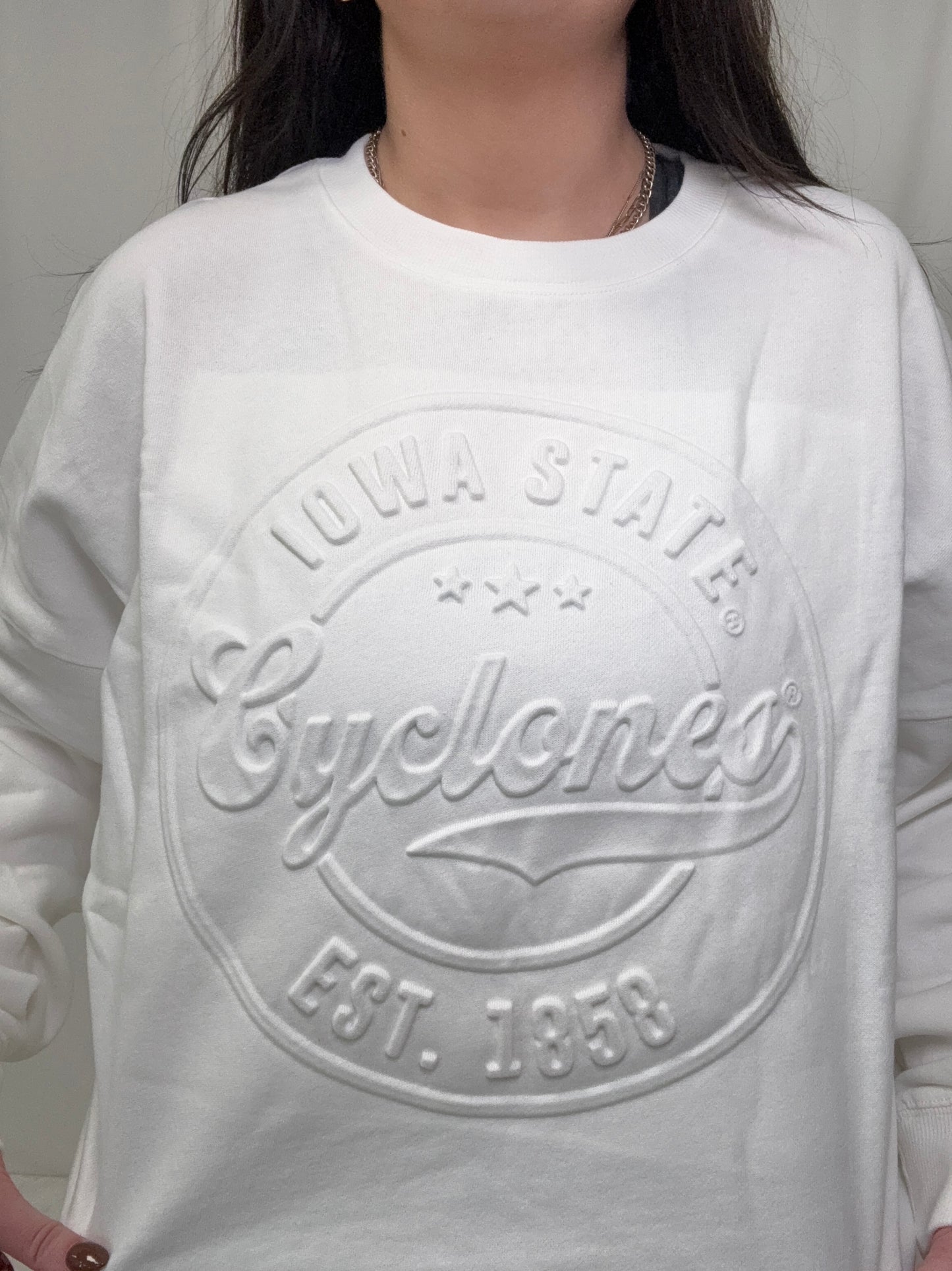 White Tonal Crewneck