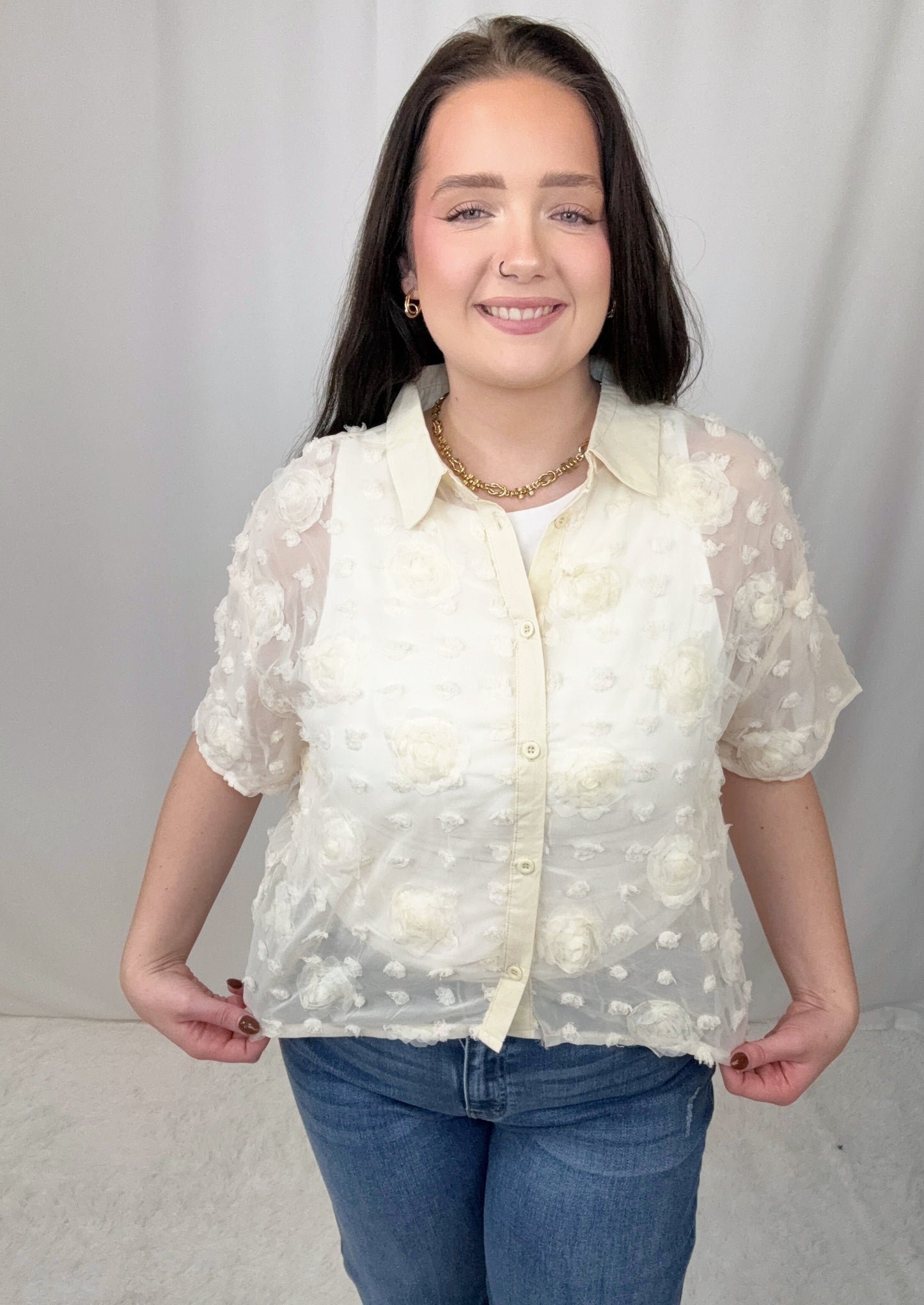 Chiffon Cream Blouse