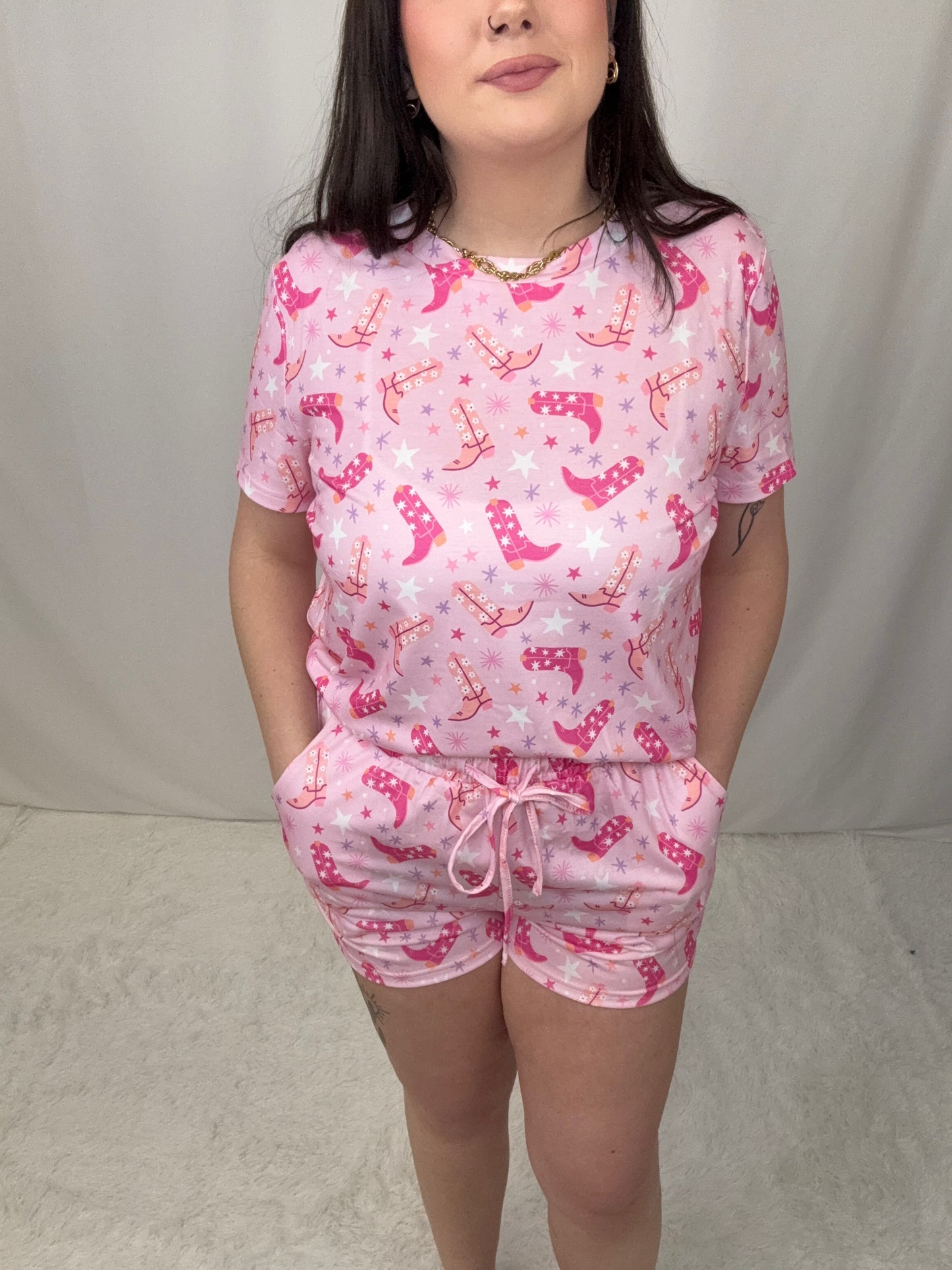 Phoebe Pink Western PJ SET