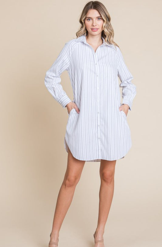 White Stripe Shirt/Dress