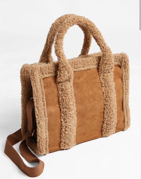 Suede Sherpa Tote