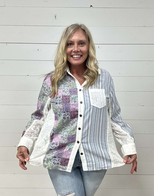 Mixed Print Blouse