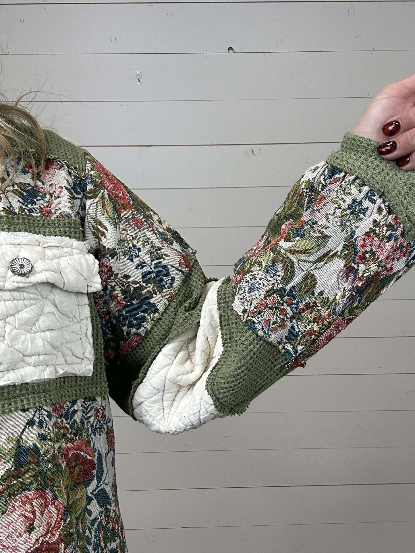 Olive Patchwork Shacket