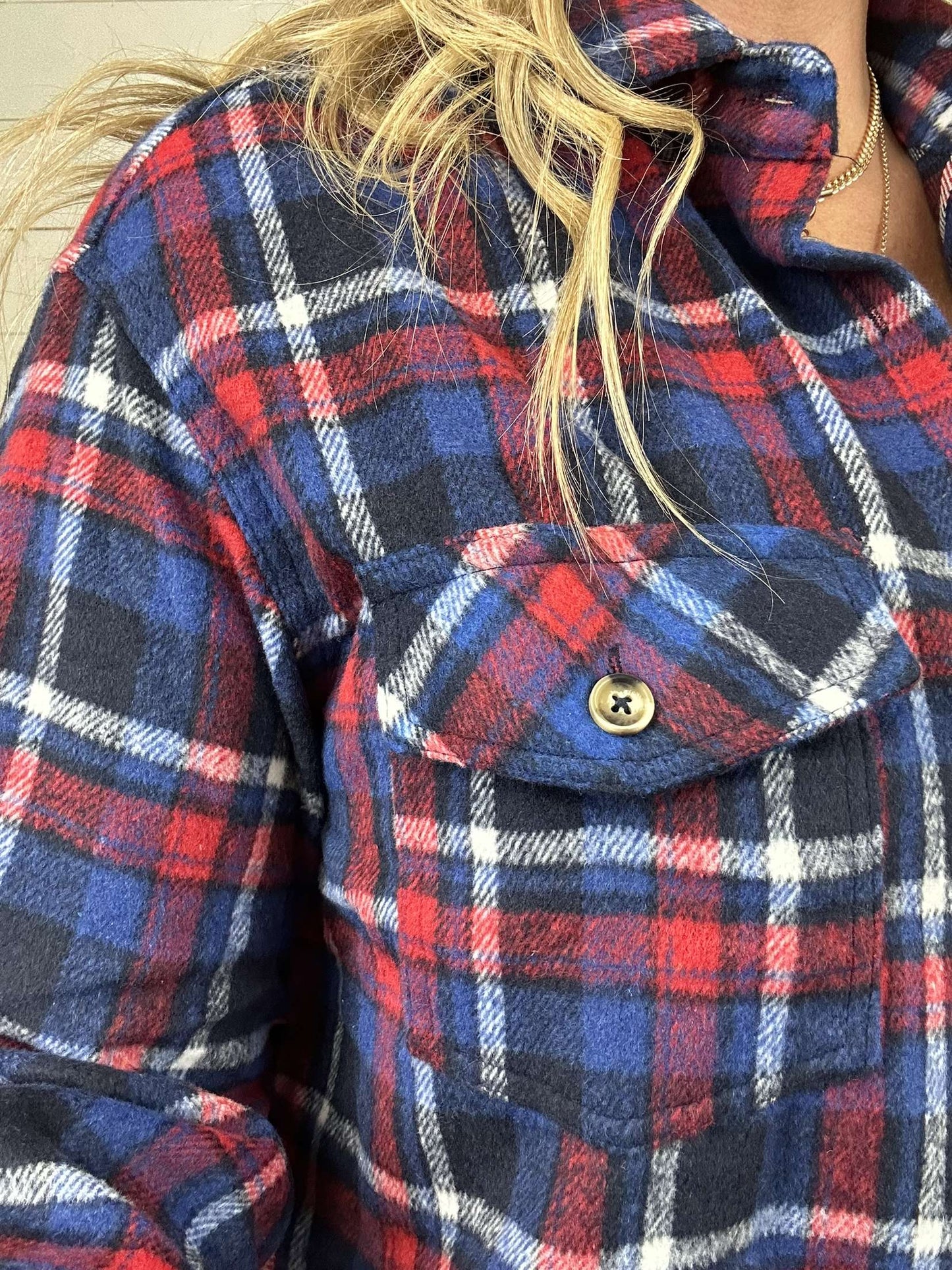 Navy Plaid Shacket