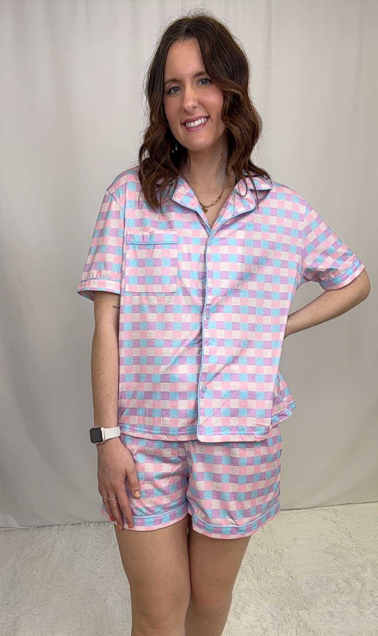 Purple Plaid PJ SET