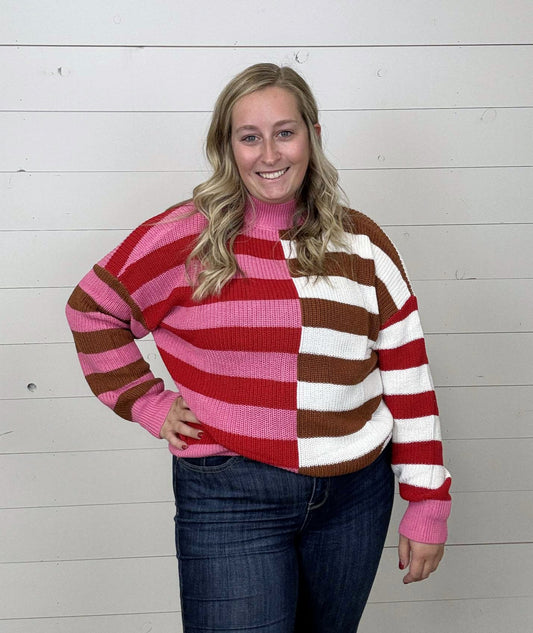 Pink/Red Stripe Sweater