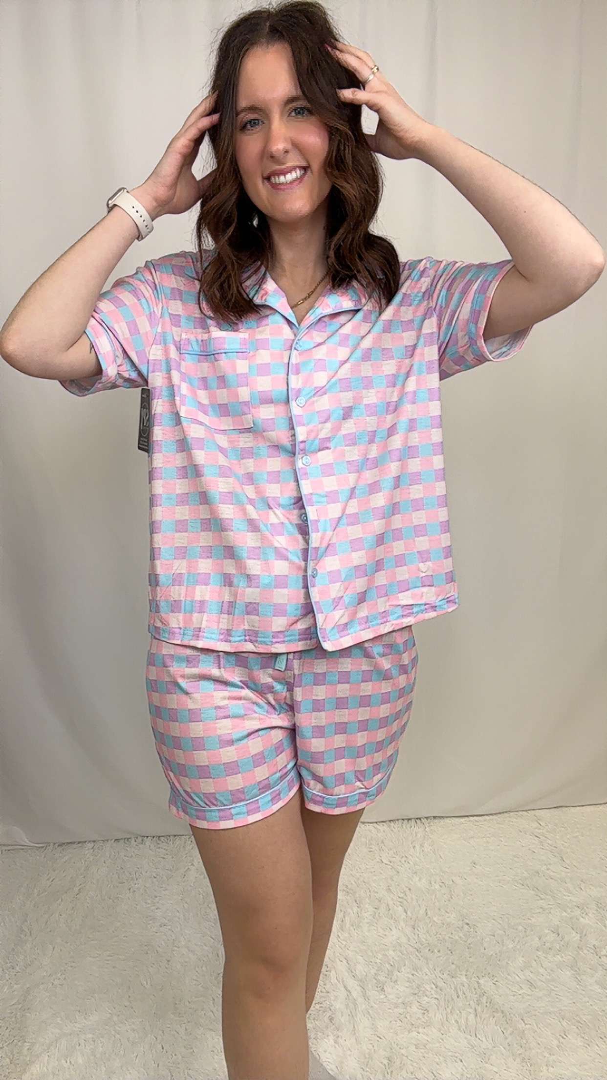 Purple Plaid PJ SET