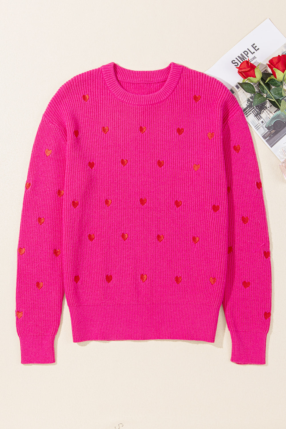 Pink Heart Sweater