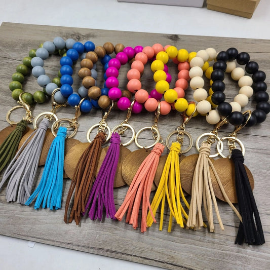 Wood Bracelet Keychain