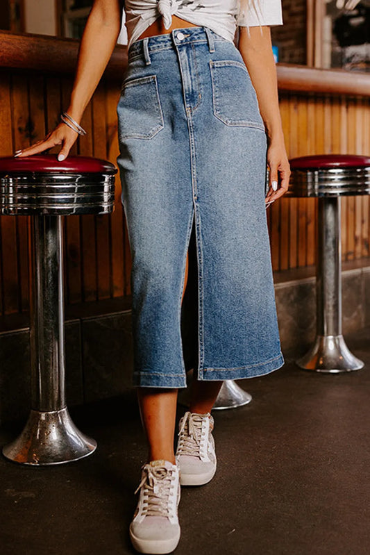 Midi Denim Skirt