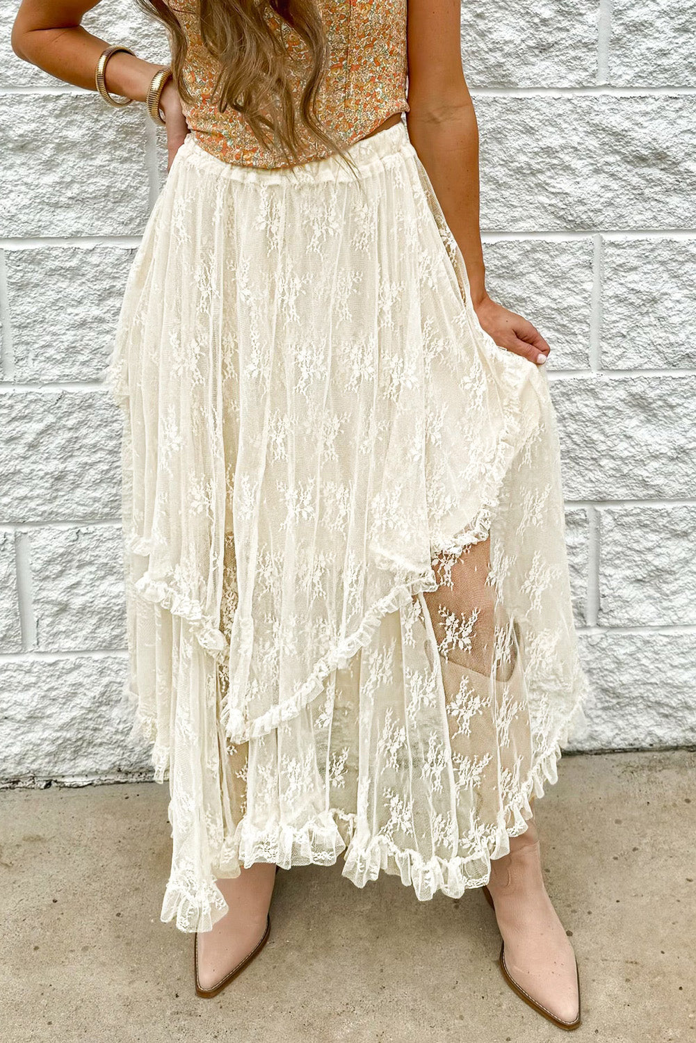 Cascading Lace Skirt