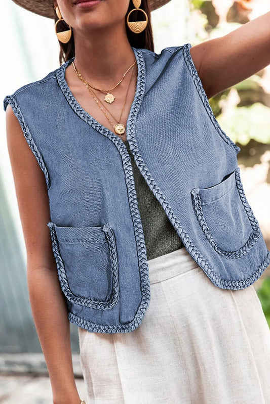 Braided Trim Vest - sale