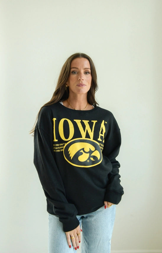 Black Iowa Crewneck