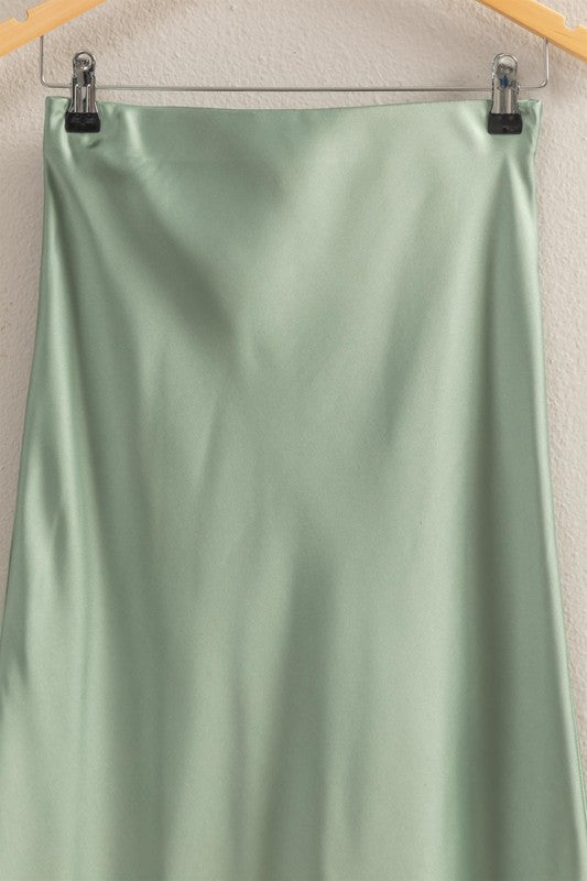 Satin Midi Skirt