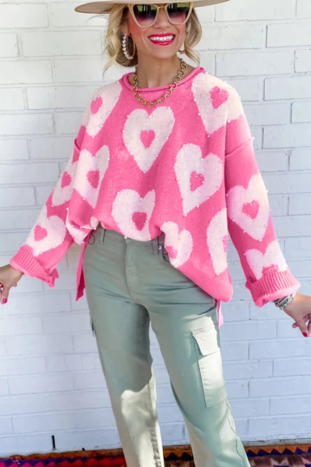 Heart/Pearl Sweater